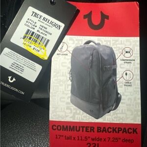 True Religion Black Commuter Backpack